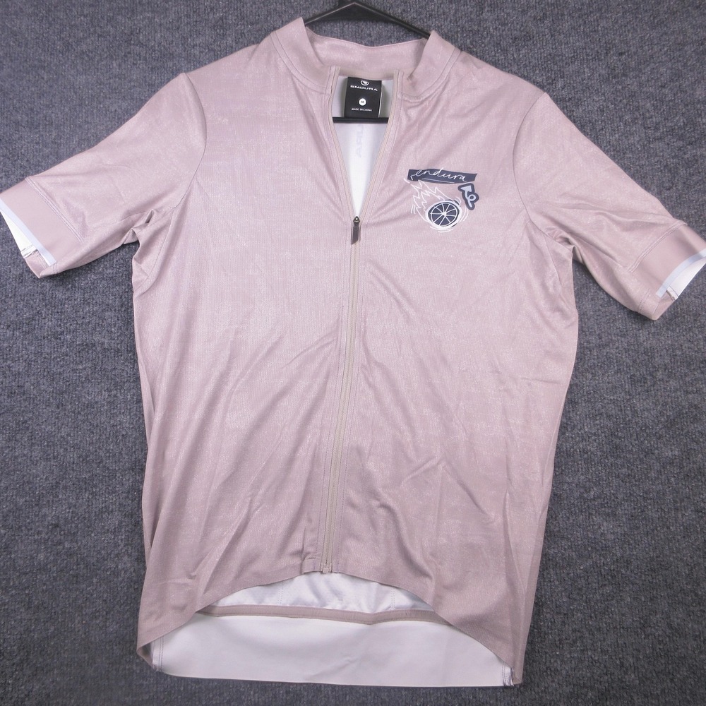 Endura FS260 Print Jersey Mens Medium Pink Short Sleeve Full Zip Cycling